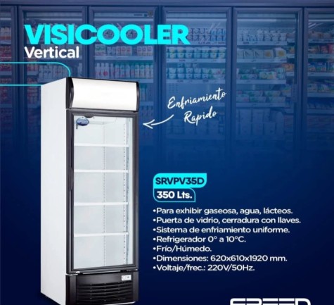 SPEED VISICOOLER VERT 350L F/HUM DBL/V 62X61X192
