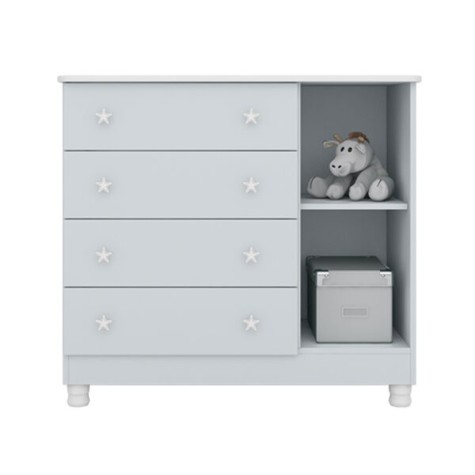 COMODA ZAP 2561 4C C/PIE QMOVI GRIS
