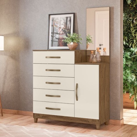 COMODA LISBOA MOVAL CASTAÑO WOOD|VAINILLA