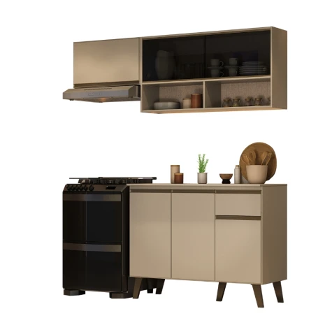 KIT COCINA MOSTRADOR+AEREO 2790 ALMENDRA
