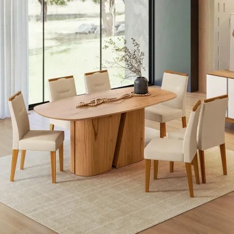 JUEGO DE MESA YASMIN C/6SILLAS LECTUS 508 CINAMOMO