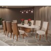 JG COMEDOR GLAMOUR 8SILLAS MIEL/OFF WHITE