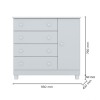 COMODA ZAP 2561 4C C/PIE QMOVI GRIS