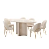 JUEGO DE MESA CHANEL C/6SILLAS LIZY OFF/WHITE